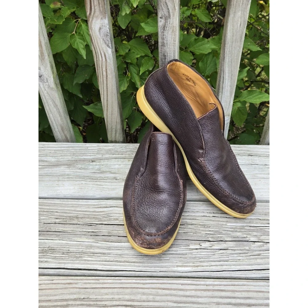Loro Piana Open Walk Brown Soft Leather Chukka Ankle Shoes EU 42.5/US 9.5‎